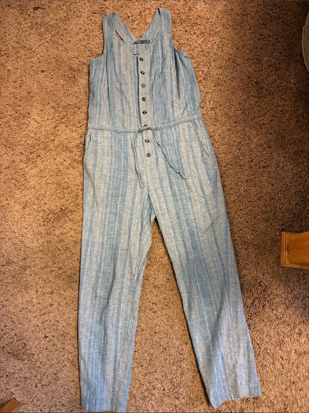prAna Wayferers Romper Hemp Organic Cotton Women's Size Small Pockets Overalls